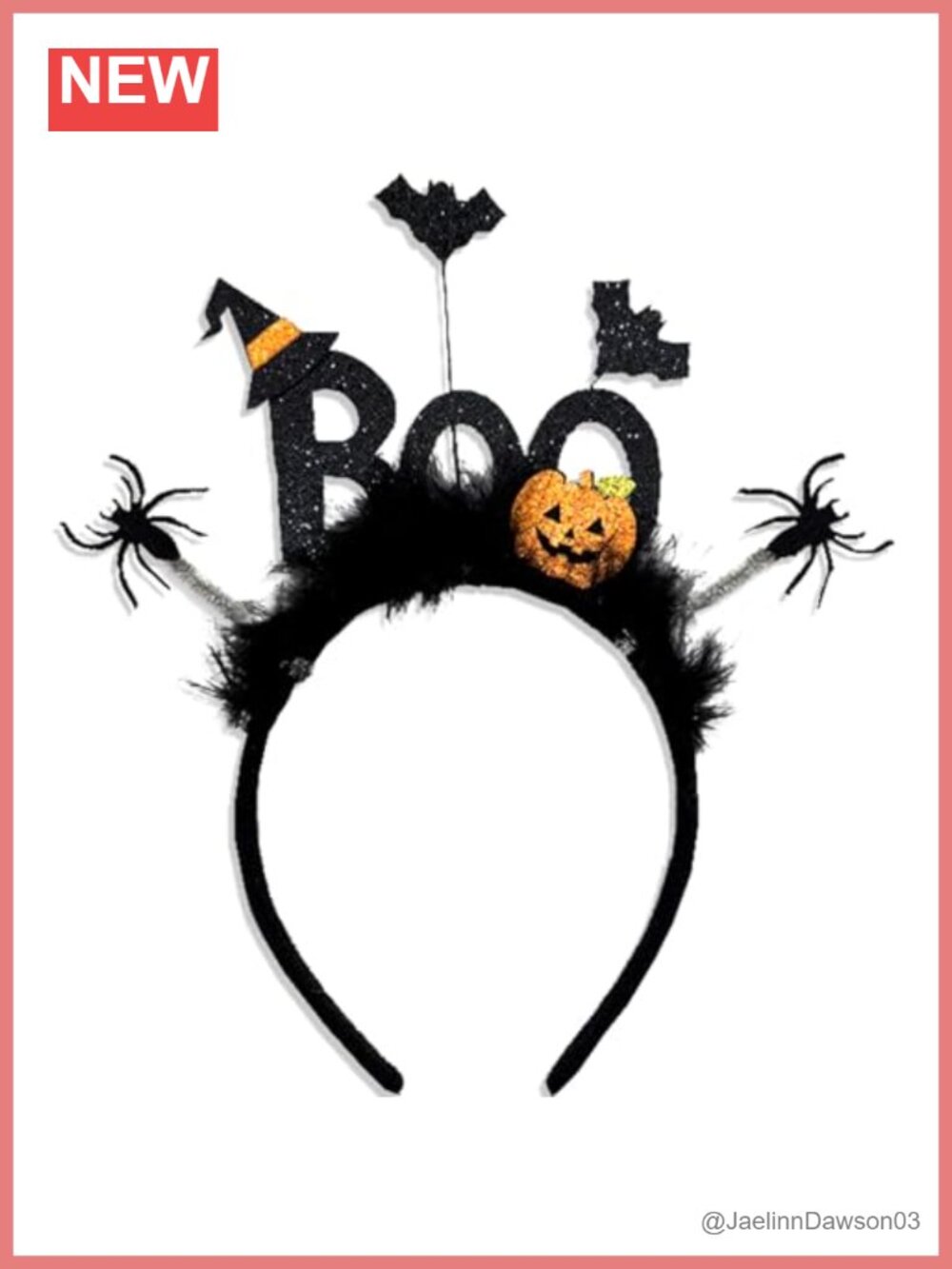 Halloween BOO Headband Pumpkin Bat Spider Elastic Hair Accessory
